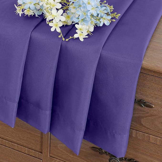 Purple Small Sheer Curtains 2 Panels Set, Kitchen Curtains 36 Inch Length - Image 6