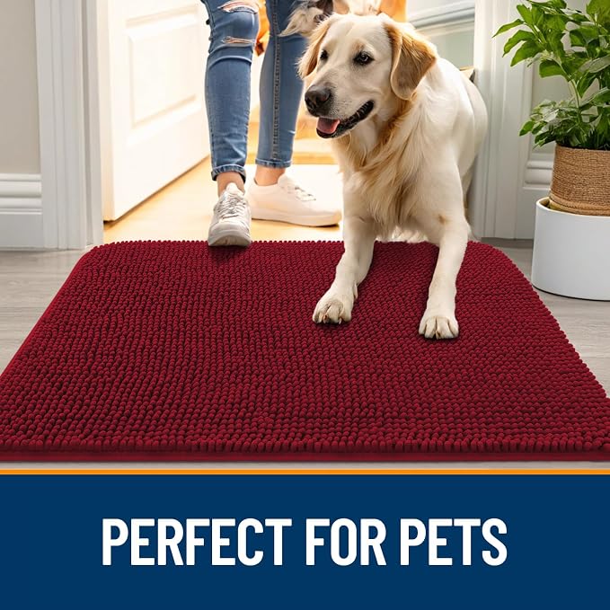 OLANLY Dog Door Mat for Muddy Paws 44x32, Absorbs Moisture and Dirt, Absorbent - Image 6
