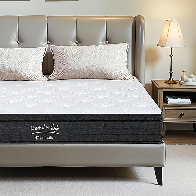 King Size Mattress, 10 Inch 5-Zone Pocket Spring Hybrid Mattress with Gel Memory Foam for Pressure Relief & Peaceful Sleep, Medium Firm, Mattress in a Box