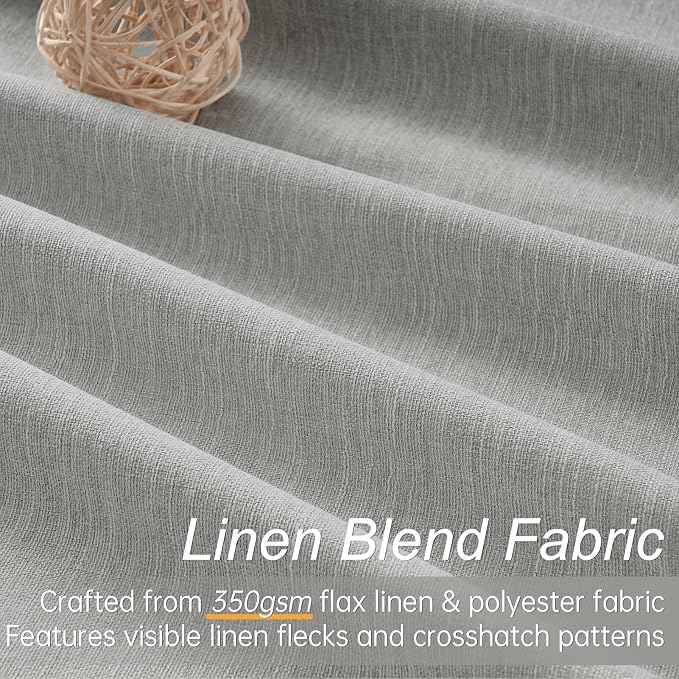 Topfinel Grey Linen Blackout Curtains 90 Inches Long - Image 2