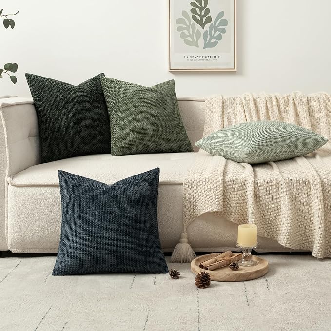 MIULEE Pack of 4 Couch Throw Pillow Covers 20x20 Inch Green Forest Soft - Image 5