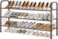 Hoctieon 3 Tier Mesh Style Shoe Rack, Entryway Shoe Shelf, Shoe Storage Organizer, Shoe Rack for Closet, Space Save for Bathroom, Garage, Hallway, Bedroom, Living Room, Brown