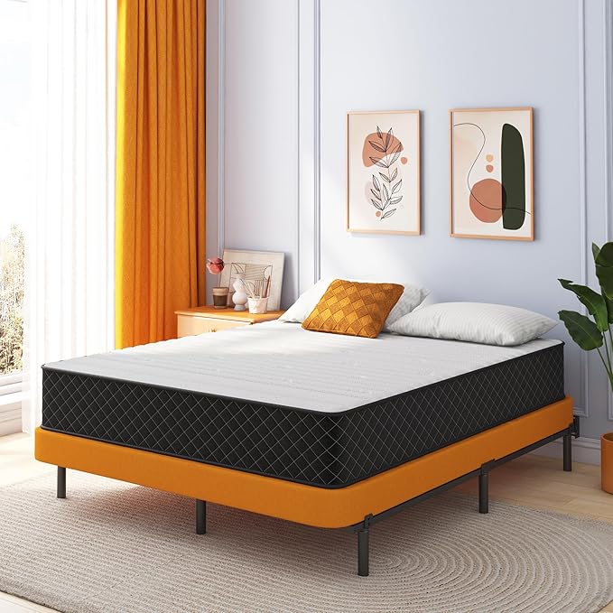 Mattress Queen Size, 10 Inch Firm Queen Mattress Size with Hybrid Queen Bed Mattress in a Box, Pressure Relief & Supportive