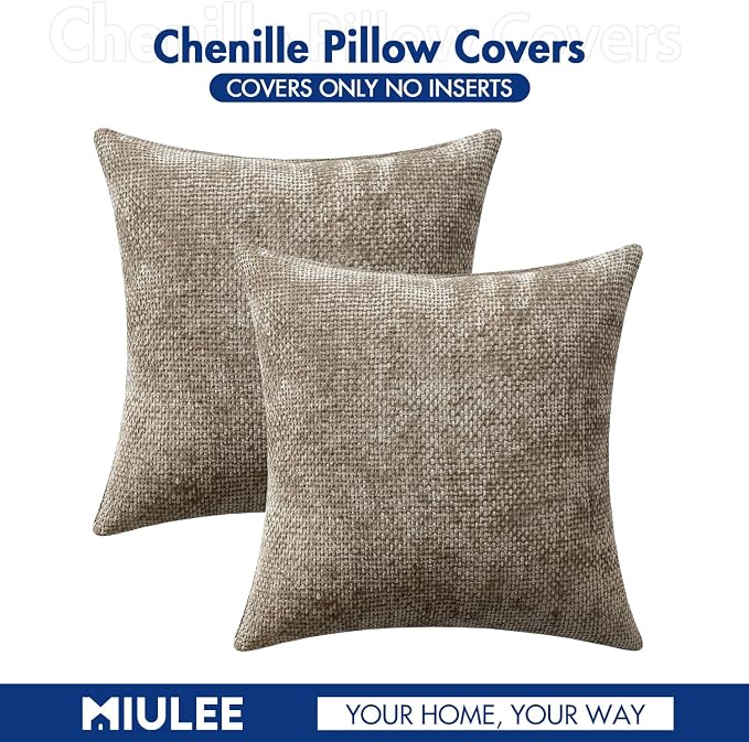 MIULEE Pack of 2 Couch Throw Pillow Covers 20x20 Inch Neutral Khaki Modern Boho - Image 7