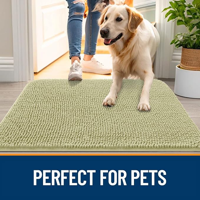 OLANLY Dog Door Mat for Muddy Paws 59x32, Absorbs Moisture and Dirt, Absorbent - Image 6