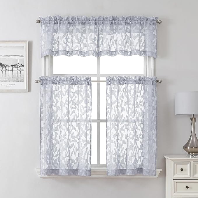 Lecloud Leia Sheer Light Grey Window Curtains - Image 7