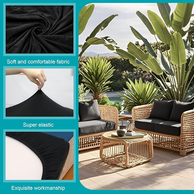 12 Pcs Stretch Patio Cushion Covers, Outdoor Couch Covers Replacement, Outdoor - Image 3