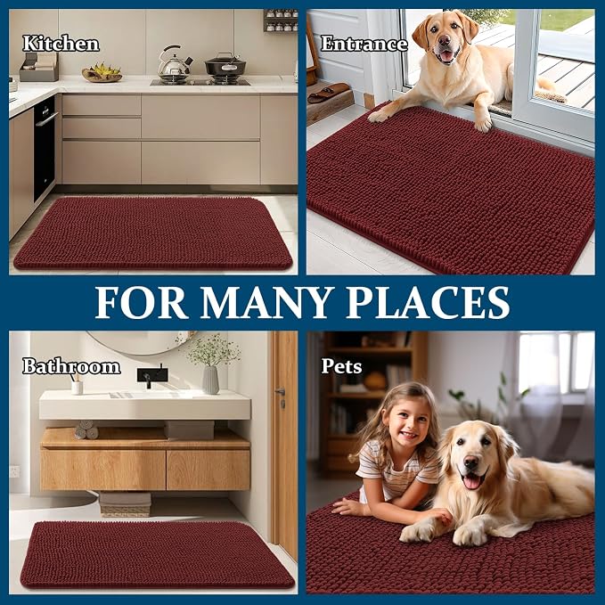 OLANLY Dog Door Mat for Muddy Paws 59x32, Absorbs Moisture and Dirt, Absorbent - Image 8