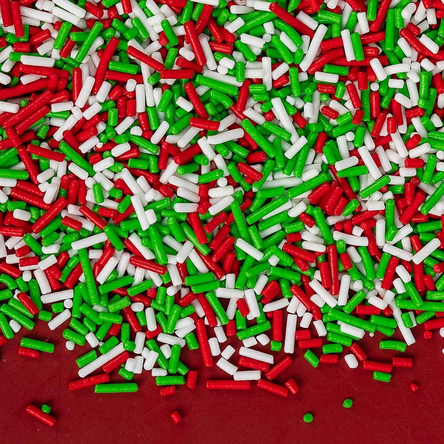 Christmas Sprinkles for Cake Decorating,100g White Red and Green Jimmies Mix,Edible Sugar Holiday sprinkle for Cupcake Toppers, Cookie, Ice Cream Decorations Christmas Party