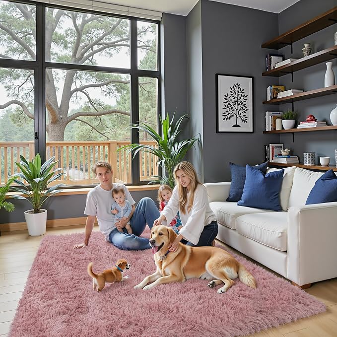 Rugs for Living Room 5x8, Alfombras para Salas Shag Large Plush Soft Area Rug - Image 2