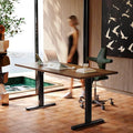 HUANUO 63 x 28 inch Electric Standing Desk Adjustable Height, 4 Memory Height Settings, Sit Stand Up Desk for Home Office & Computer Workstation, Black Walnut