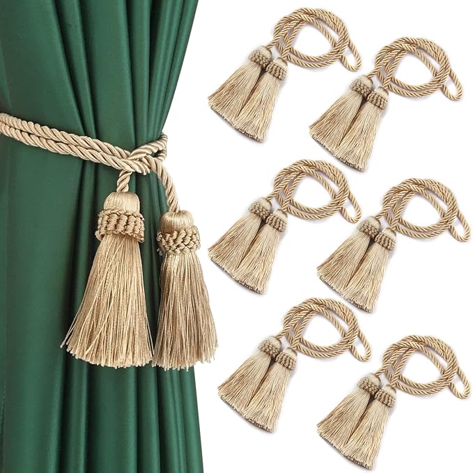 Fenghuangwu Curtain Tiebacks Handmade Decorative Curtain Holdbacks Rope by fenghuangwu