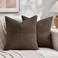 Fancy Homi 2 Packs Dark Brown Samll Decorative Throw Pillow Covers 14x14 Inch by Fancy+Homi