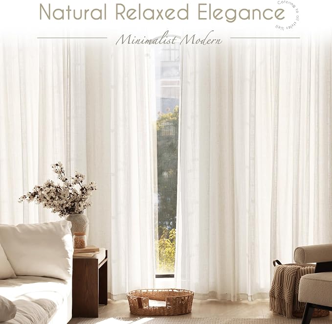 96 inch Long Linen Curtains 2 Panels - Image 6