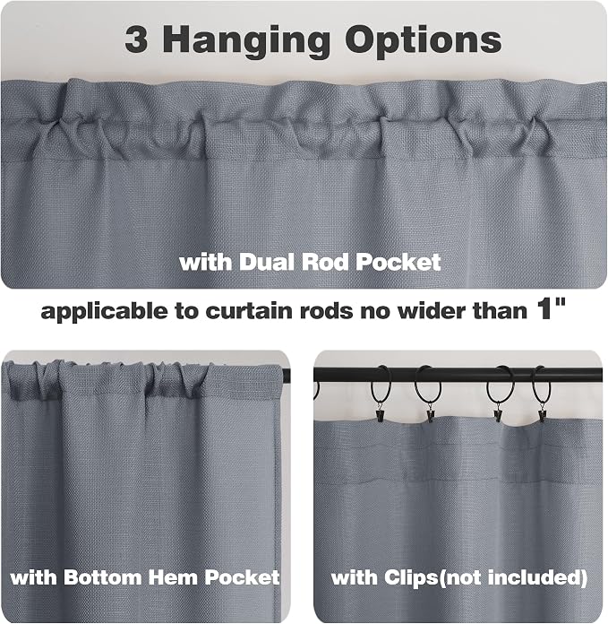 Chyhomenyc Dark Grey Short Curtain Valance - Image 6