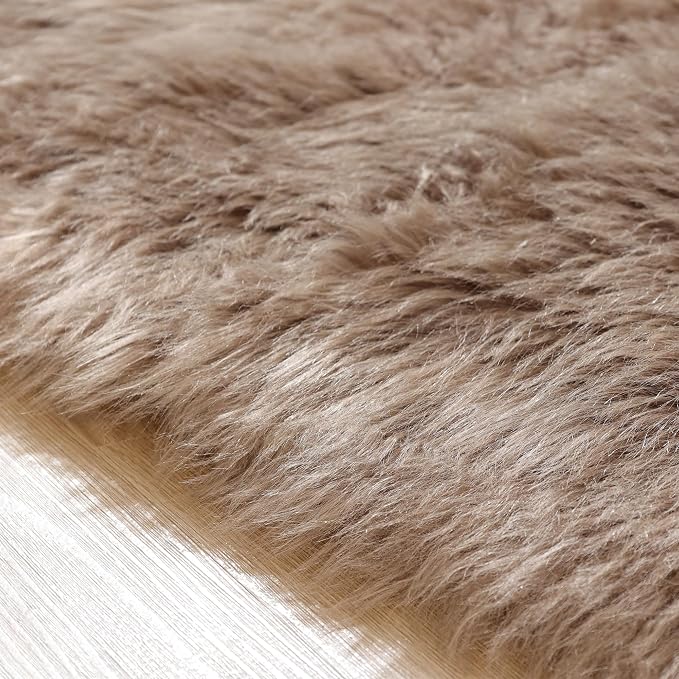 ORINOVA Beige Faux Sheepskin Fluffy Fur Rugs - Image 7