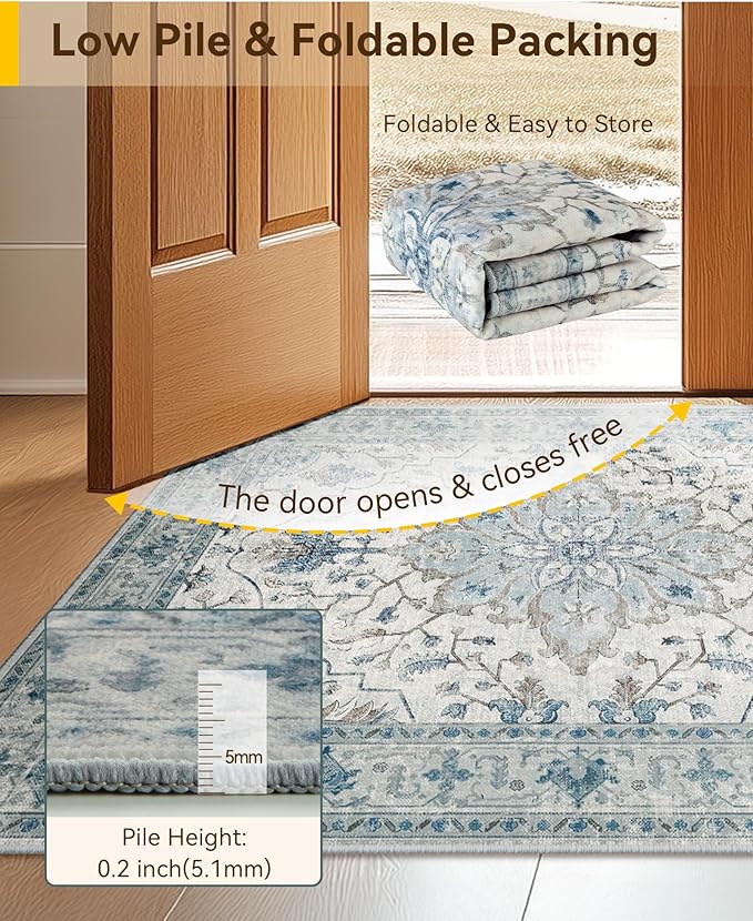 Area Rugs 2'x6' Runner Rug Non Slip Washable - Image 5