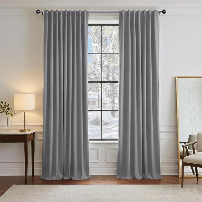 PONY DANCE Blackout Curtains for Bedroom, Room Darkening 96 inch Curtains 2 by PONYDANCE