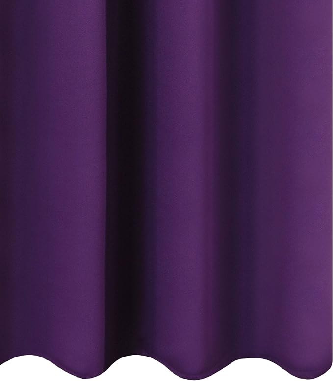 LEMOMO Purple Thermal Blackout Curtains/52 x 108 Inch/Set of 2 Panels Room - Image 9