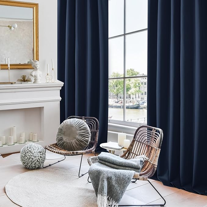Deconovo Blackout Curtains, Thermal Insulated, W42 x L72 2 Panels, Back Tab - Image 4