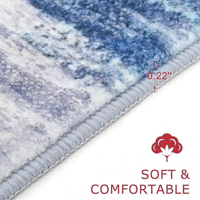 KOZYFLY Modern Abstract Kitchen Runner Rug, 2x10 Washable Rug Runner Non-Slip - Image 2