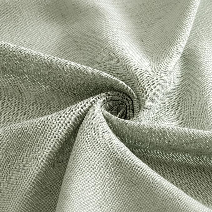 MIULEE Sage Linen Curtains 96 Inch Length 2 Panels - Image 8