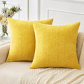MIULEE Pack of 2 Couch Throw Pillow Covers 20x20 Inch Soft Yellow Chenille by MIULEE