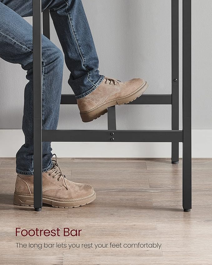 VASAGLE Bar Table, Small Kitchen Dining Table, High Top Pub Table, Bar Height Cocktail Table for Living Room Party, Sturdy Metal, 23.6 x 23.6 x 35.4 Inches for Narrow Spaces, Rustic Brown and Black