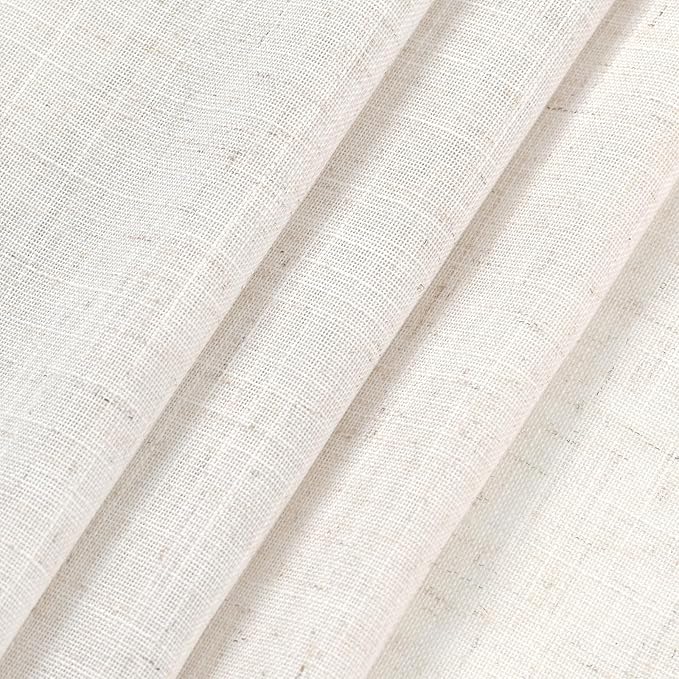 Ivory White Linen Curtains 102 Inches Long - Image 4