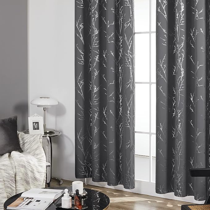 Deconovo Blackout Curtains Grey, Thermal Insulated Soundproof Drapes, 42 x 72 - Image 5