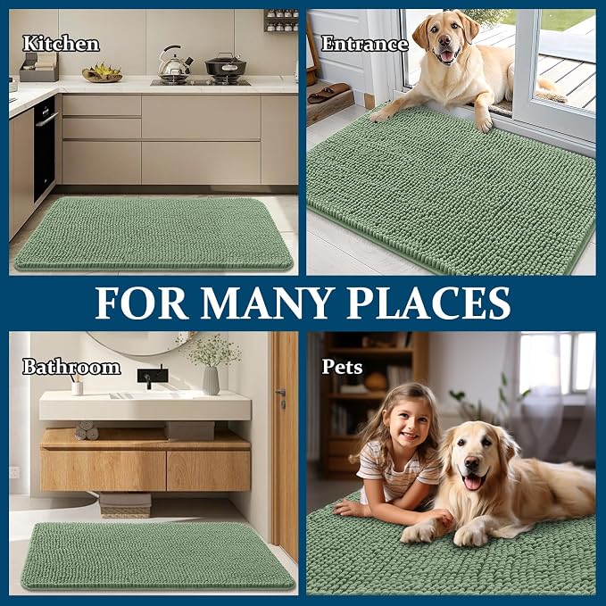 OLANLY Dog Door Mat for Muddy Paws 59x32, Absorbs Moisture and Dirt, Absorbent - Image 8