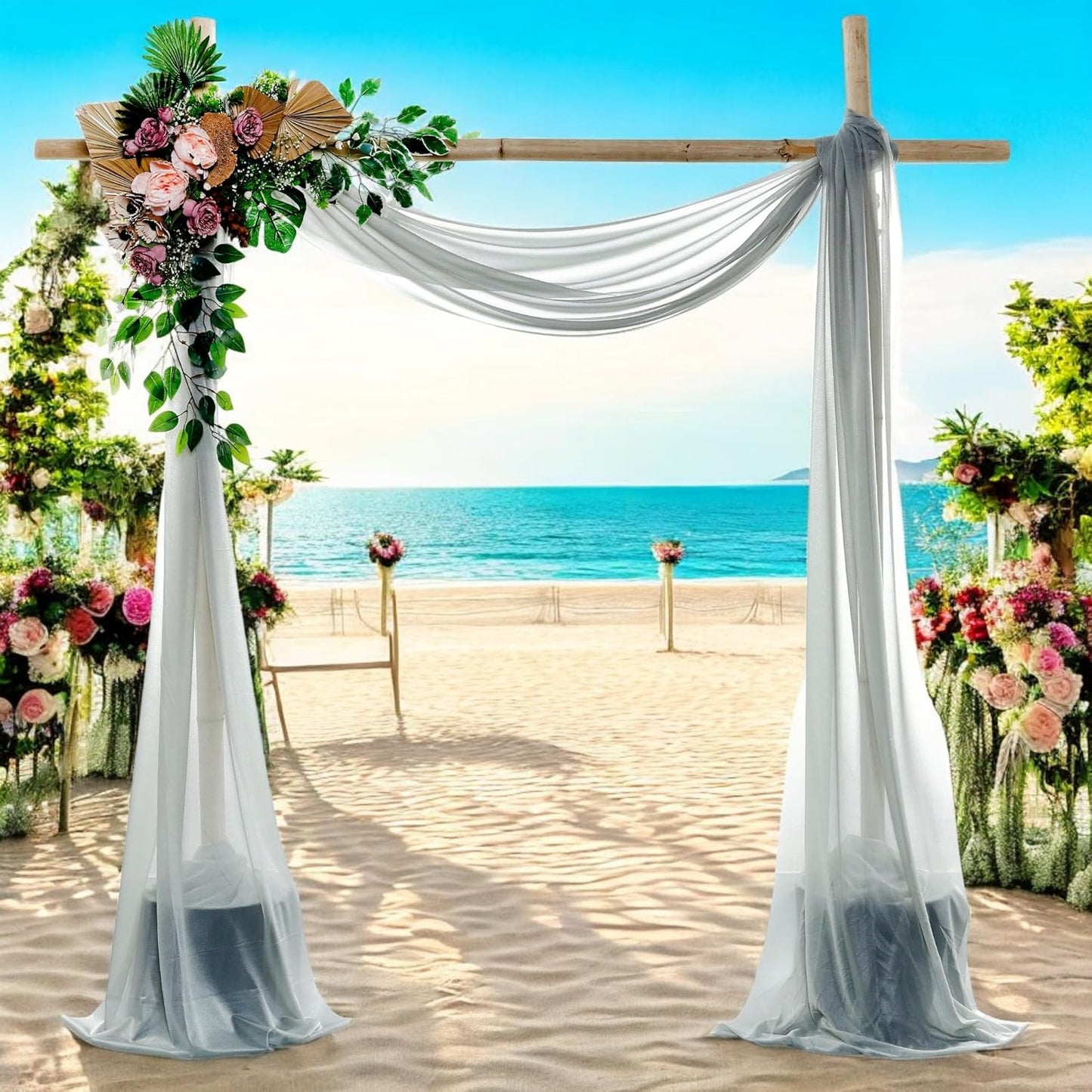 MDS Halloween Chiffon Draping Fabric - 1 Panel, 30" Wide x 50ft Long - Sheer Spooky Arbor & Canopy Drapery for Haunted House Backdrops, Party Ceilings, DIY Costumes & Themed Events - Gray