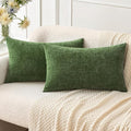MIULEE Pack of 2 Couch Throw Pillow Covers 12x20Inch Soft Moss Green Spring by MIULEE