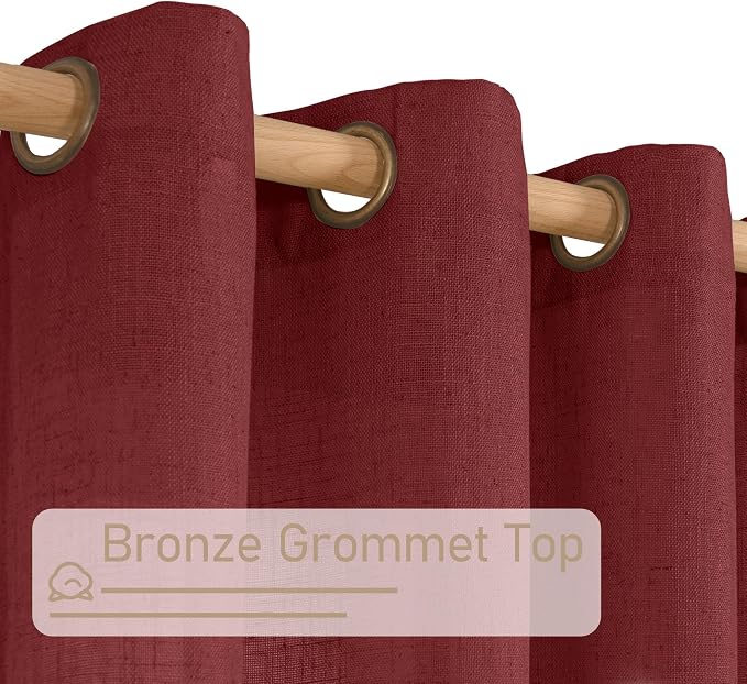 LAMIT Sheer Linen Curtains 63 Inch Length - Image 4