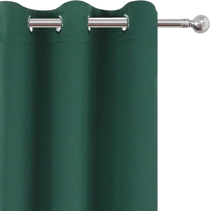 LEMOMO Dark Green Bedroom Blackout Curtains/52 x 54 Inch Long/Set of 2 Curtain - Image 7