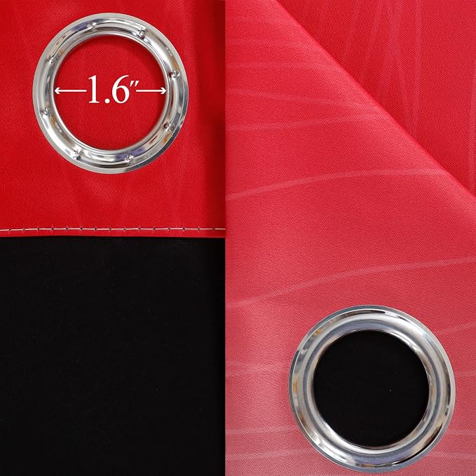 Estelar Textiler Black and Red Blackout Curtains, 100% Ombre Blackout Curtains - Image 7