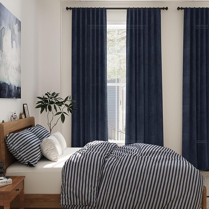 Nanspring Navy Blue Curtains 80 Inches Length - Image 7