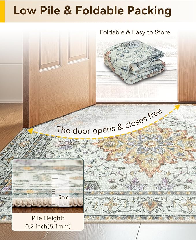 RELEANY Area Rugs 2'x4' Kitchen Rugs Entry Rug Small Rugs - Image 5