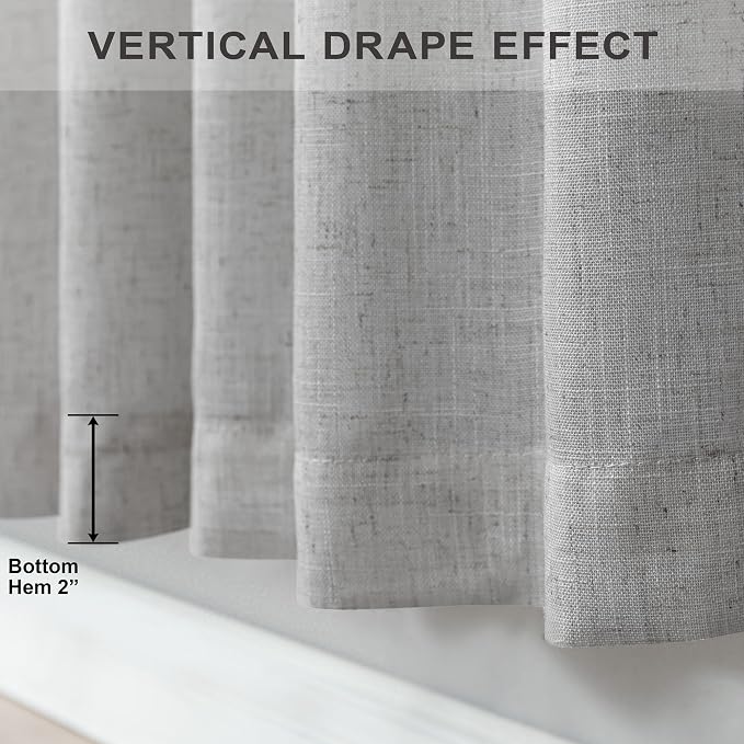Grey Farmhouse Curtains 60 Inch Wide - Image 6