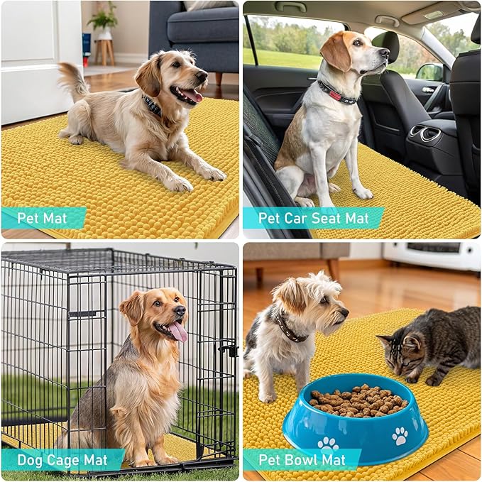 OLANLY Dog Door Mat for Muddy Paws 34x21, Absorbs Moisture and Dirt, Absorbent - Image 7