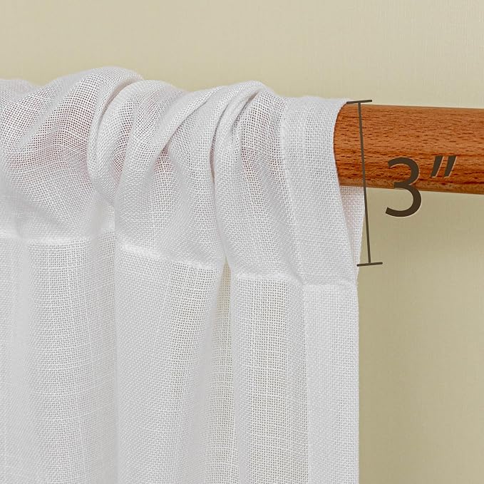 MYSKY HOME 30 Inches Long White Tiers Curtains - Image 5
