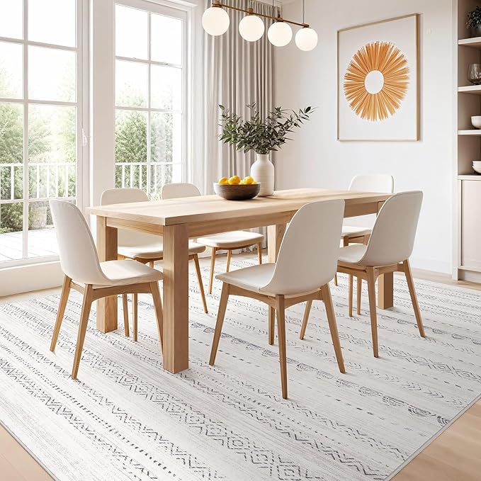 Nakagishi 6x9 Area Rugs Living Room: Washable Boho Large Neutral Soft Farmhouse - Image 7