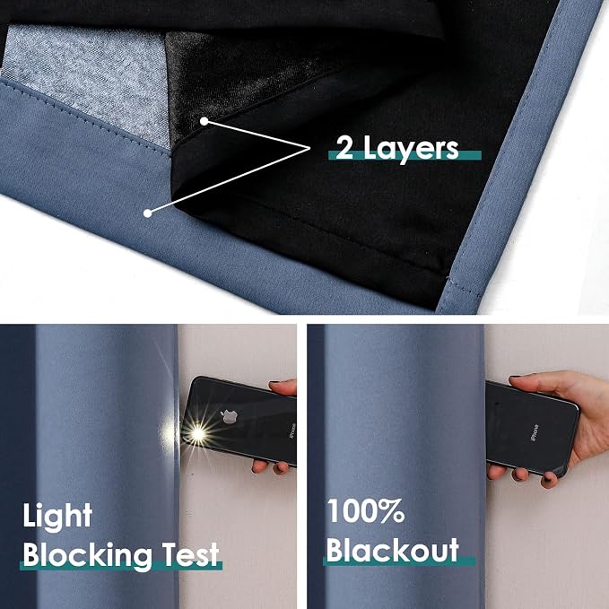 ChrisDowa 100% Blackout Curtains 90 inch Long - Image 4