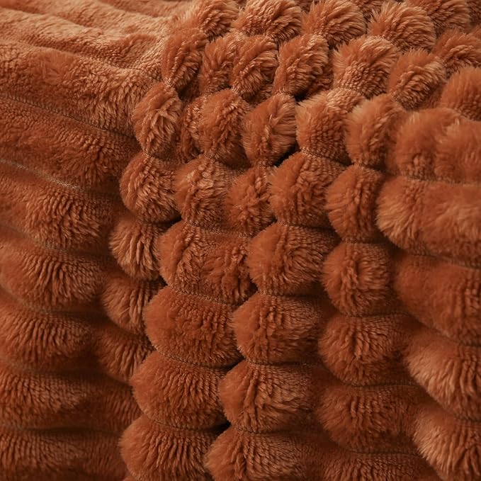 Burnt Orange Fleece Throw Blanket 60”×80” - Image 6