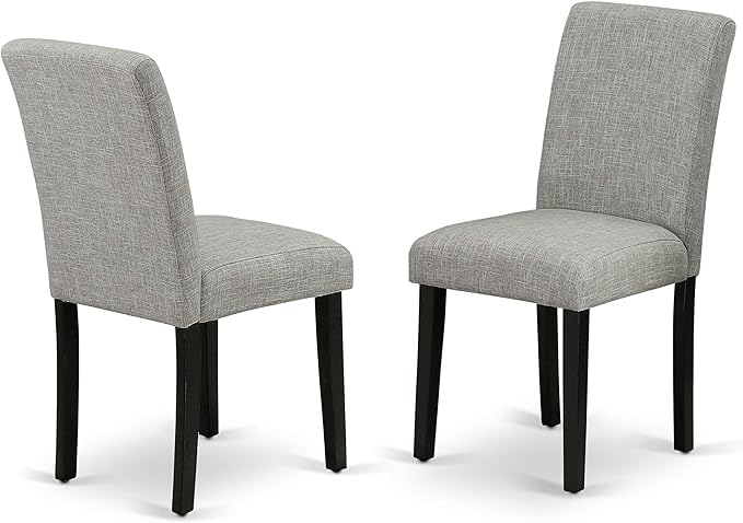East West Furniture X697AB106-6 6 Piece Dinette Set Contains a Rectangle Dining Table with X-Legs and 4 Shitake Linen Fabric Parson Chairs with a Bench, 40x72 Inch, Multi-Color