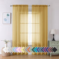 Aiyufeng Gold Sheer Curtain 84 Inches Long 2 Panels Set, Light Filtering Gold by Aiyufeng