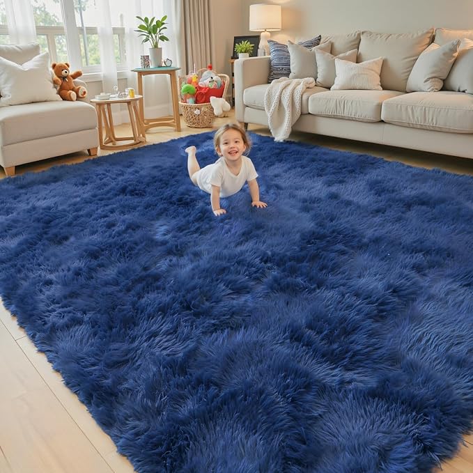 8x10 Area Rugs for Living Room Bedroom, Large Area Rug Shaggy Carpet Soft Plush by Junhejiamei