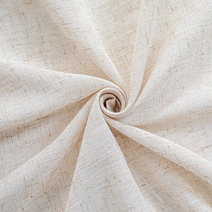 MYSKY HOME Kitchen Semi Sheer Linen Curtains 24 Inch Long, Light Filtering - Image 7