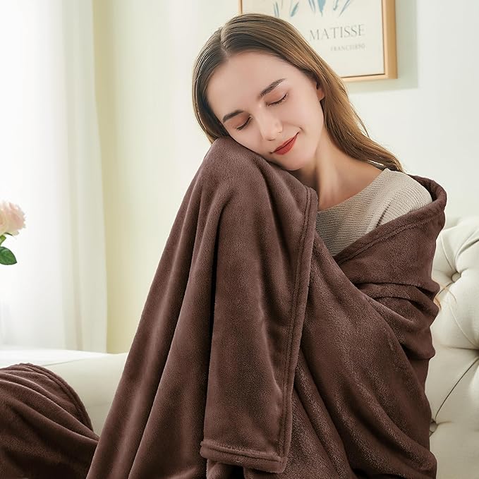 BEDELITE Fleece Blankets Queen Size Brown Throw Blankets - Image 3
