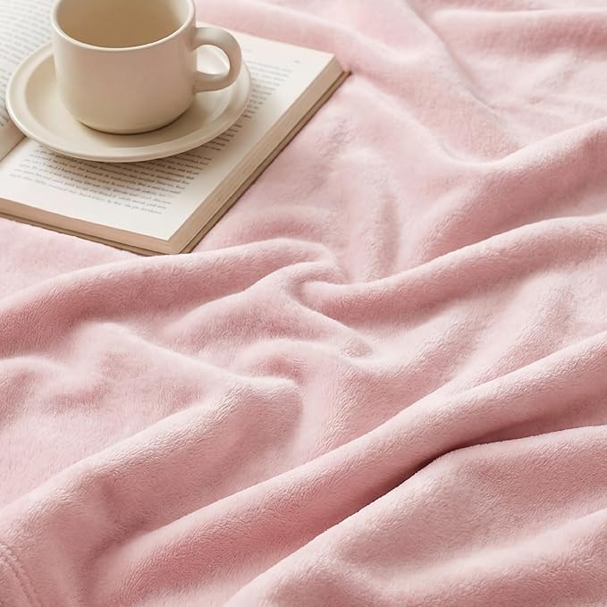 Bedsure GentleSoft Pink Fleece Blankets King Size - Image 5